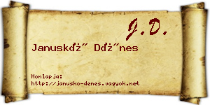 Januskó Dénes névjegykártya